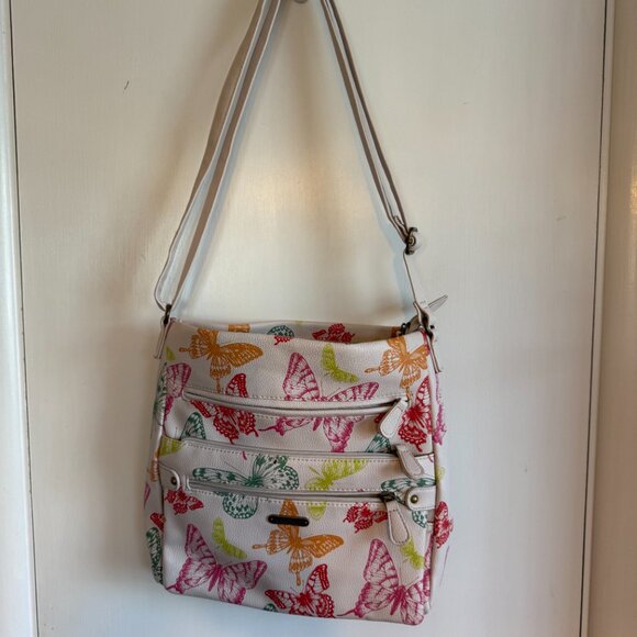 Multi Sac Butterfly Print Shoulder Bag with Multicolor Design - Picture 1 of 9